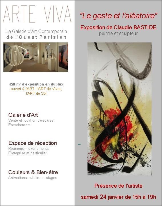 Exposition "Le Geste et l'Aléatoire"peintures de Claudie Bastide