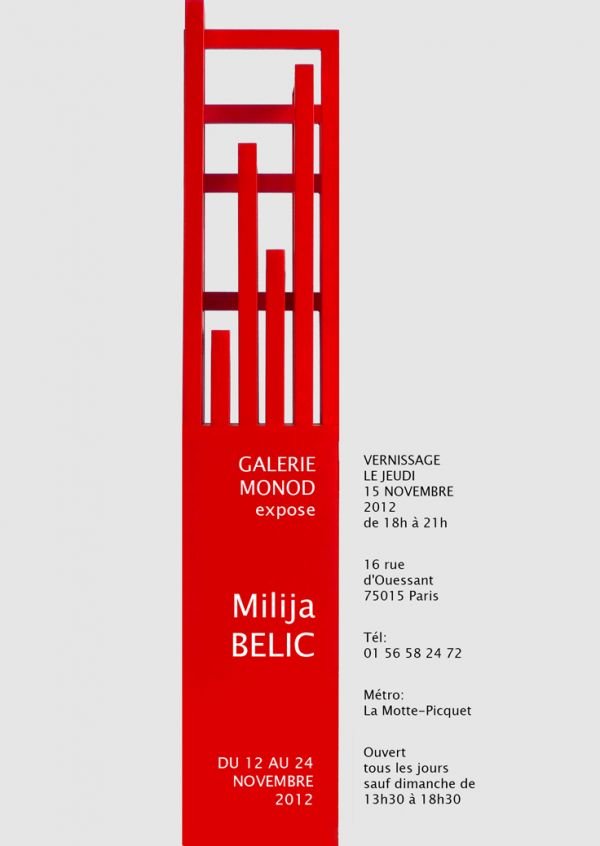 Galerie Monod expose Milija BELIC