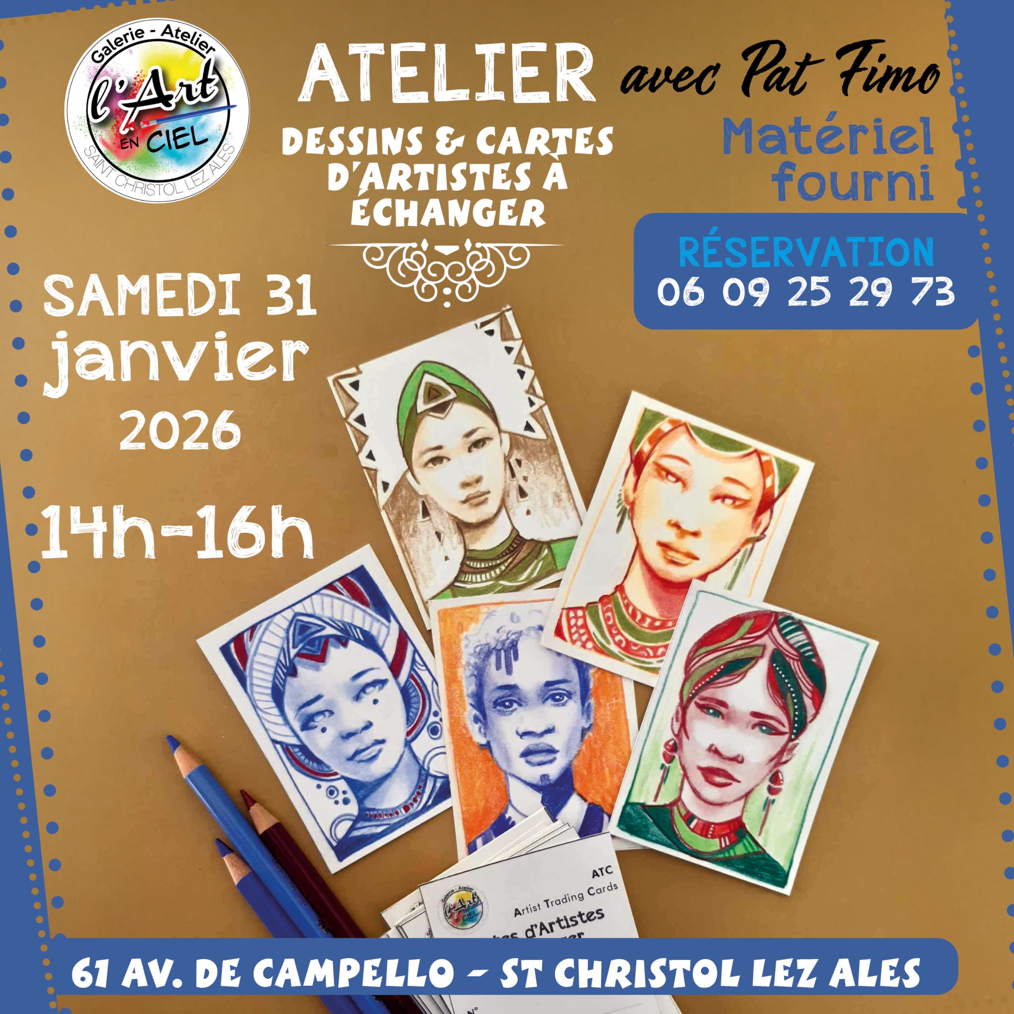 Atelier Cartes d'artistes à échanger ATC