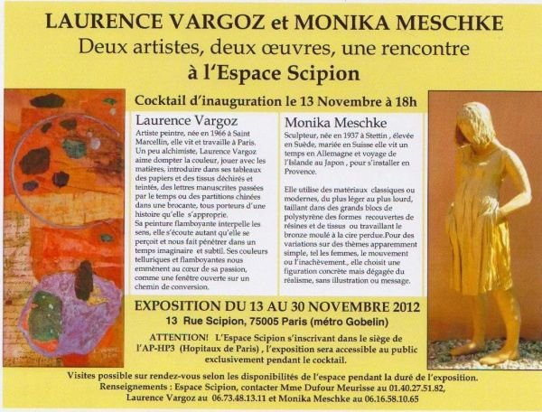 Laurence Vargoz et Monika Meschke: Deux artistes deux oeuvres ,une rencontre.