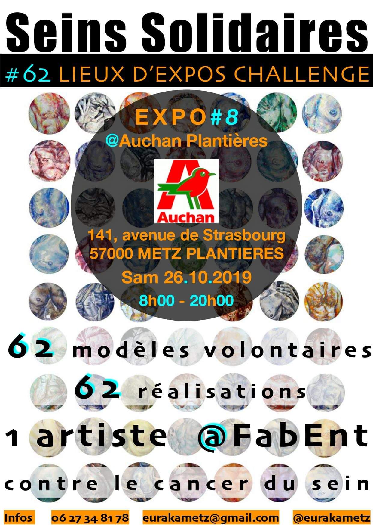 Exposition FabEnt,  Seins Solidaires #8 à Auchan Metz-Plantières