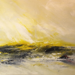 La vague d\'Or huile sur toile de lin 70 X 50 cm
