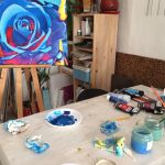 Toile Blue Rose 