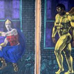 Annonciation SoHo, 2018. Diptyque, acrylique sur toile, 2 toiles de 3m X 2.10m