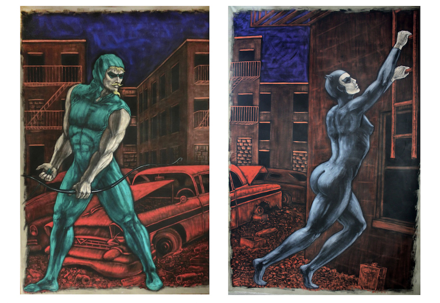 asphalt-jungle-2017-diptyque-acrylique-sur-toile-2-toiles-de-3m-x-2-10m