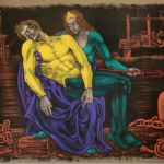 Sur les quais, 2016. Acrylique sur toile, 2.10m X 3m