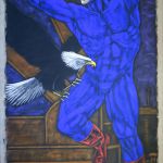 Prométhée/América,2017. Acrylique sur toile, 3.80 x 2.10m
