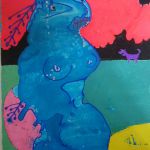 Vénus bleue au chien mauve