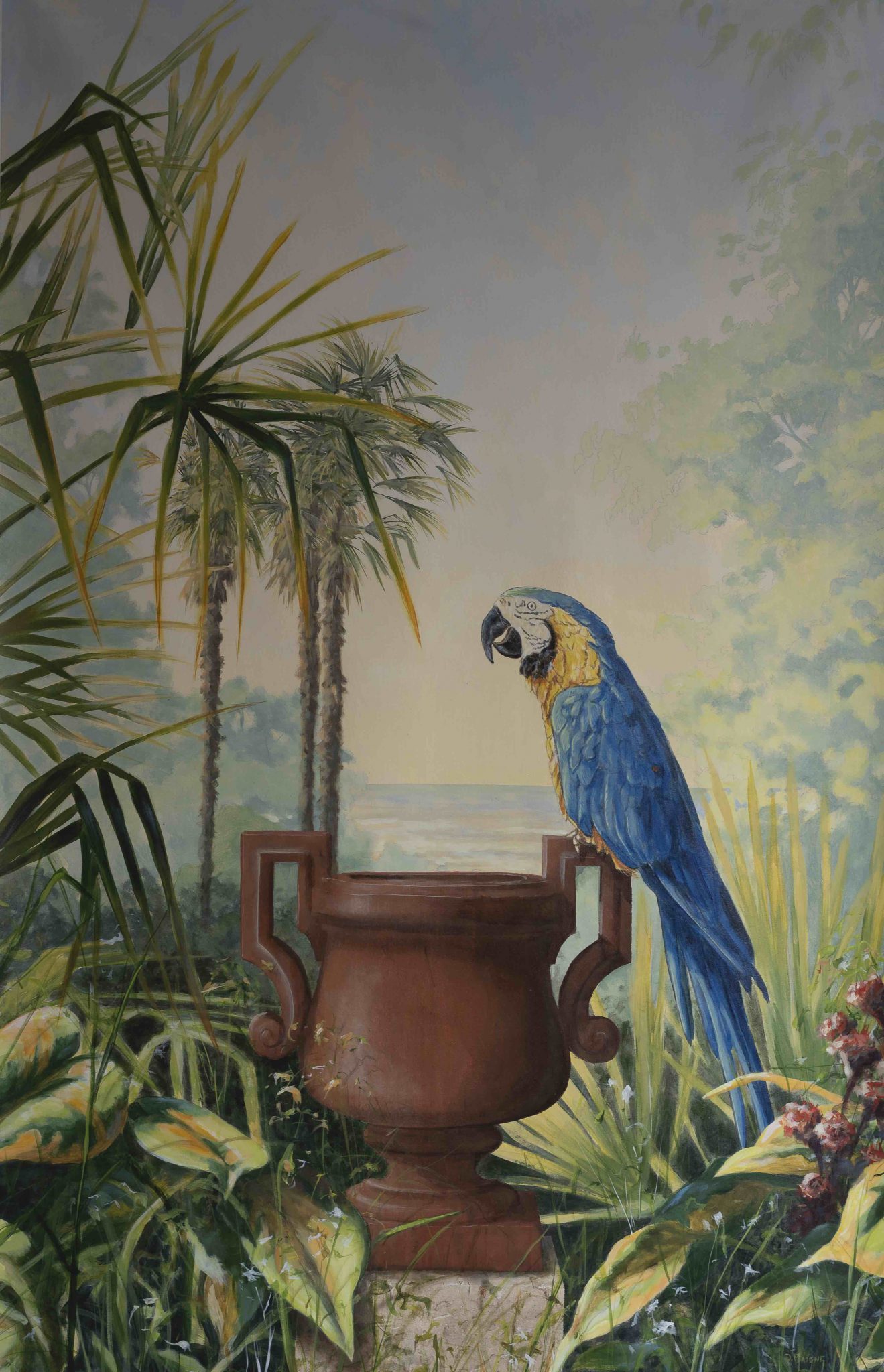 perroquet-sur-vase
