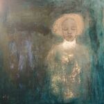 mariepascalemartins-lumièrebleue-acrylique-pigment-or-100X100 par Marie Pascale MARTINS