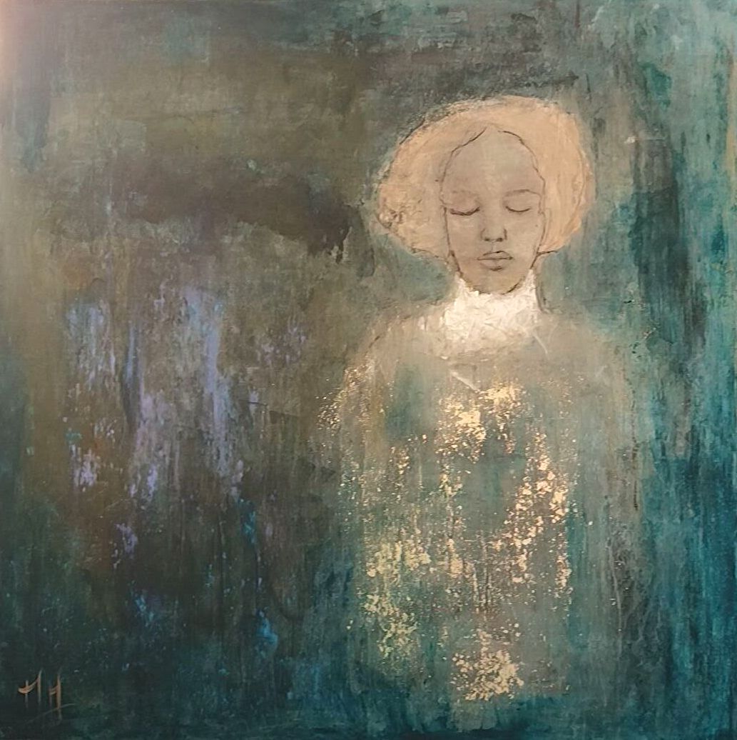 mariepascalemartins-lumierebleue-acrylique-pigment-or-100x100