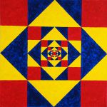 Carrés triangles rouge jaune bleu