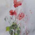Cécile Gay Loppinet - Aquarelle en poésie Coquelicots A3 par Cécile GAY LOPPINET