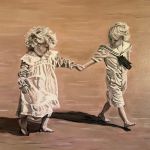 Enfants sur la plage au 19e