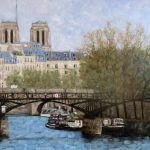 Le Pont des Arts et les tours de Notre Dame de Paris
