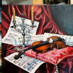 Violon et chandelier par Gabriel LAMPS
