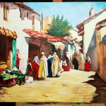 Les marchands Arabes à Biskra par Gabriel LAMPS