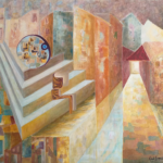 PAUSE- 12 2025-acrylique 100X90 par Michel POMMEZ