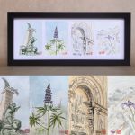 série d\'aquarelles, le voyage au Canada