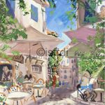 Scène de café à Lourmarin