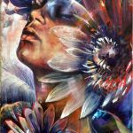 Femme aux fleurs par Bellule Art