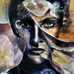 femme aux pétales par Bellule Art