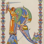 Enluminure Saint-Georges terrassant les dragons par Martine Saussure-Young