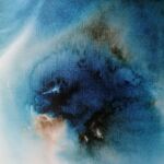 MOYA Nicolette_Etrange tete_ encres sur toile_80x80 par MOYA Nicolette