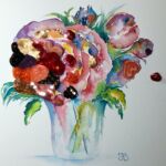 Pivoines en coeurs (Vendu)