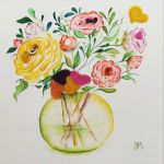 Roses en Coeurs et Gui (Roses with hearts and Mistletoe)