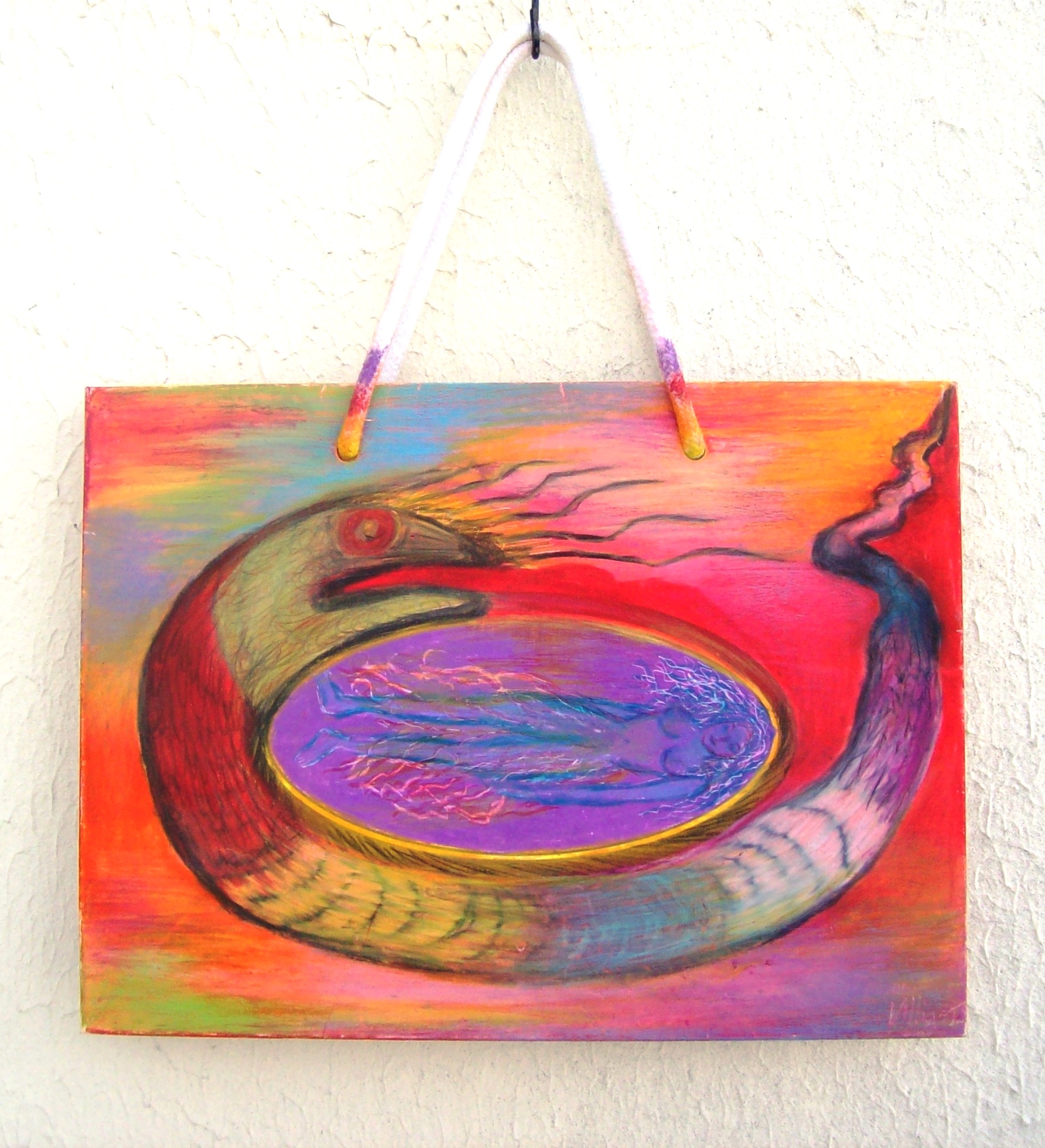 reveuse-au-serpent-dreamer-to-snake-work-on-upcycling-bag-23-x-28-cm-mixed-media