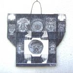 Witchcraft - De la Folie Ordinaire (Ordinary Madness) -(work on upcycling bag) 45 X 50,5 cm Mixed Media