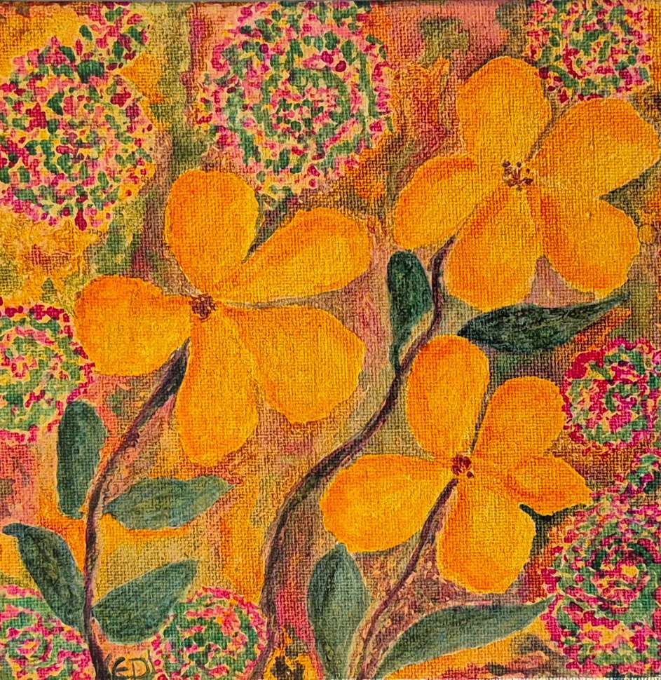 trois-fleurs-orange-sur-dore