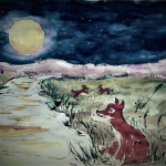 renards sous la lune