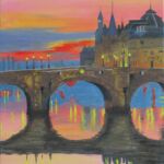 COUCHER DE SOLEIL SUR LE PONT NEUF par TRANCHAND Jean-Luc