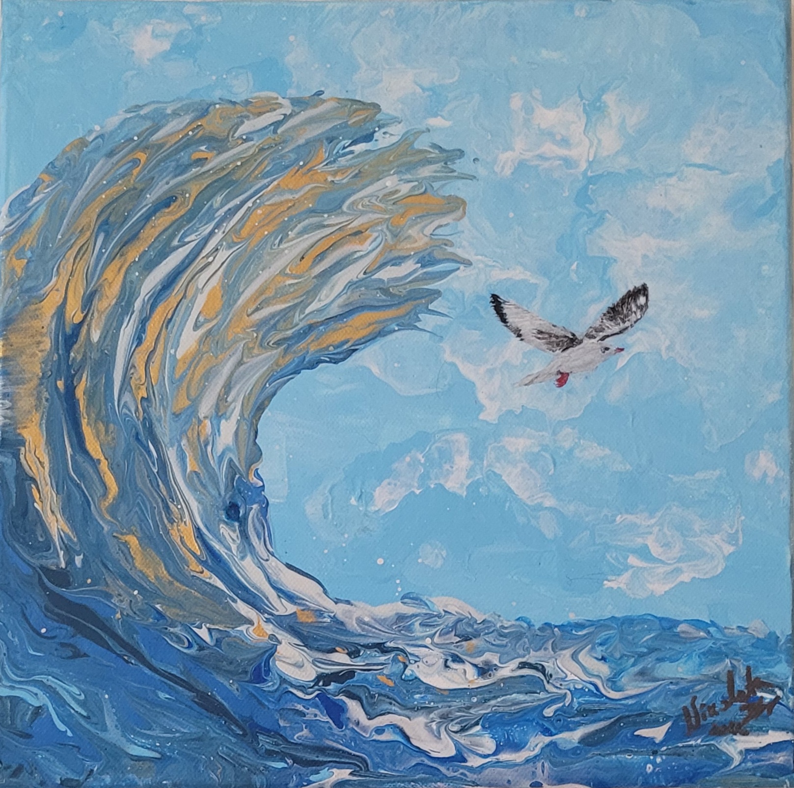 the-wave-in-the-sea-and-the-seagull