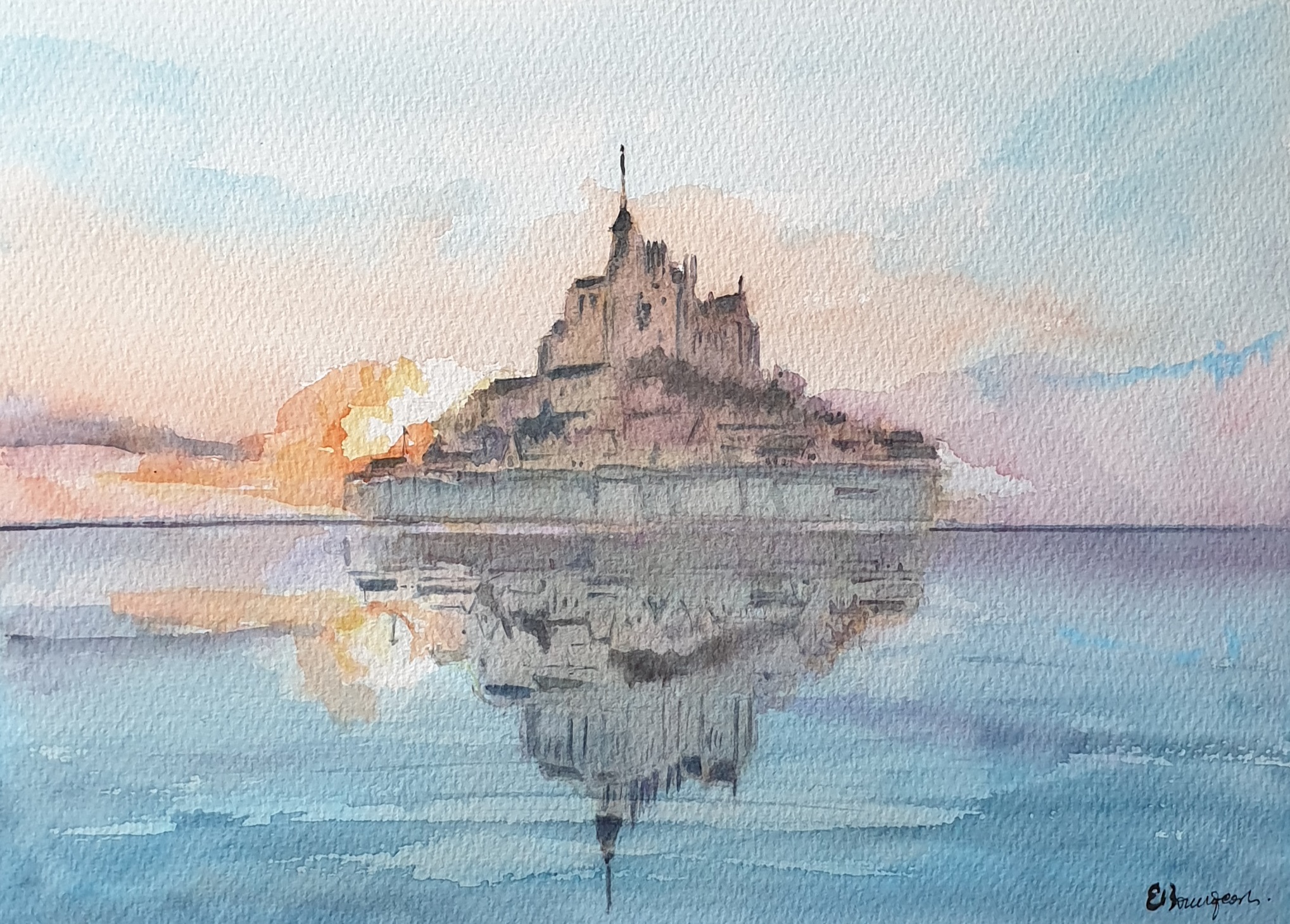 le-mont-saint-michel-dans-le-couchant