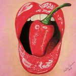 RED LIPS AND CHILLI PEPPER (2018) par Maman Aigle