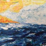Ciel jaune sur l\'océan