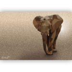 Éléphant d'Afrique en facettes - création digitale polygonale
