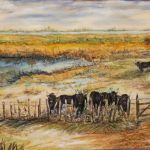 Automne en Camargue, Les Taureaux par Christiane BLACHE