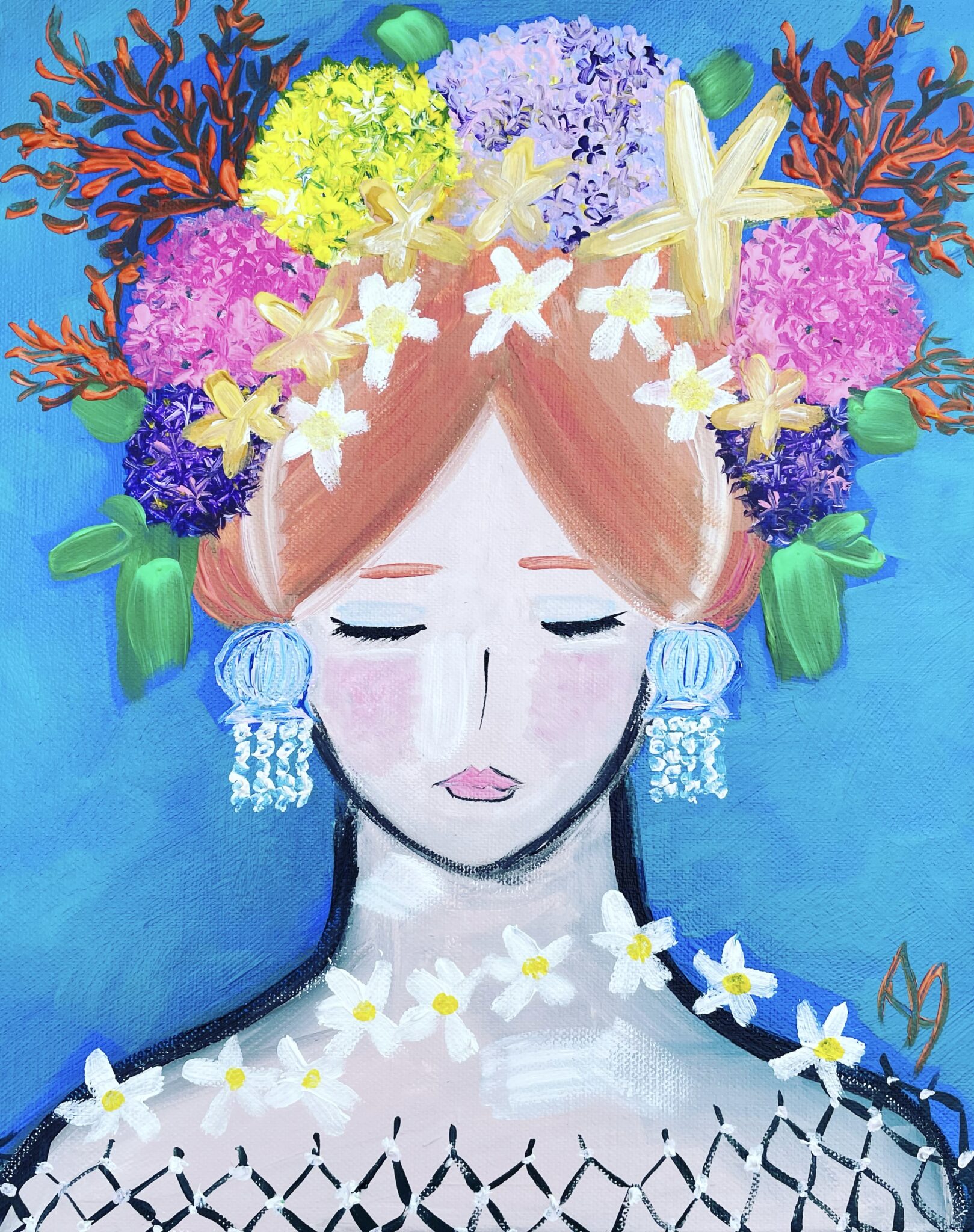 fille-et-fleurs-mare