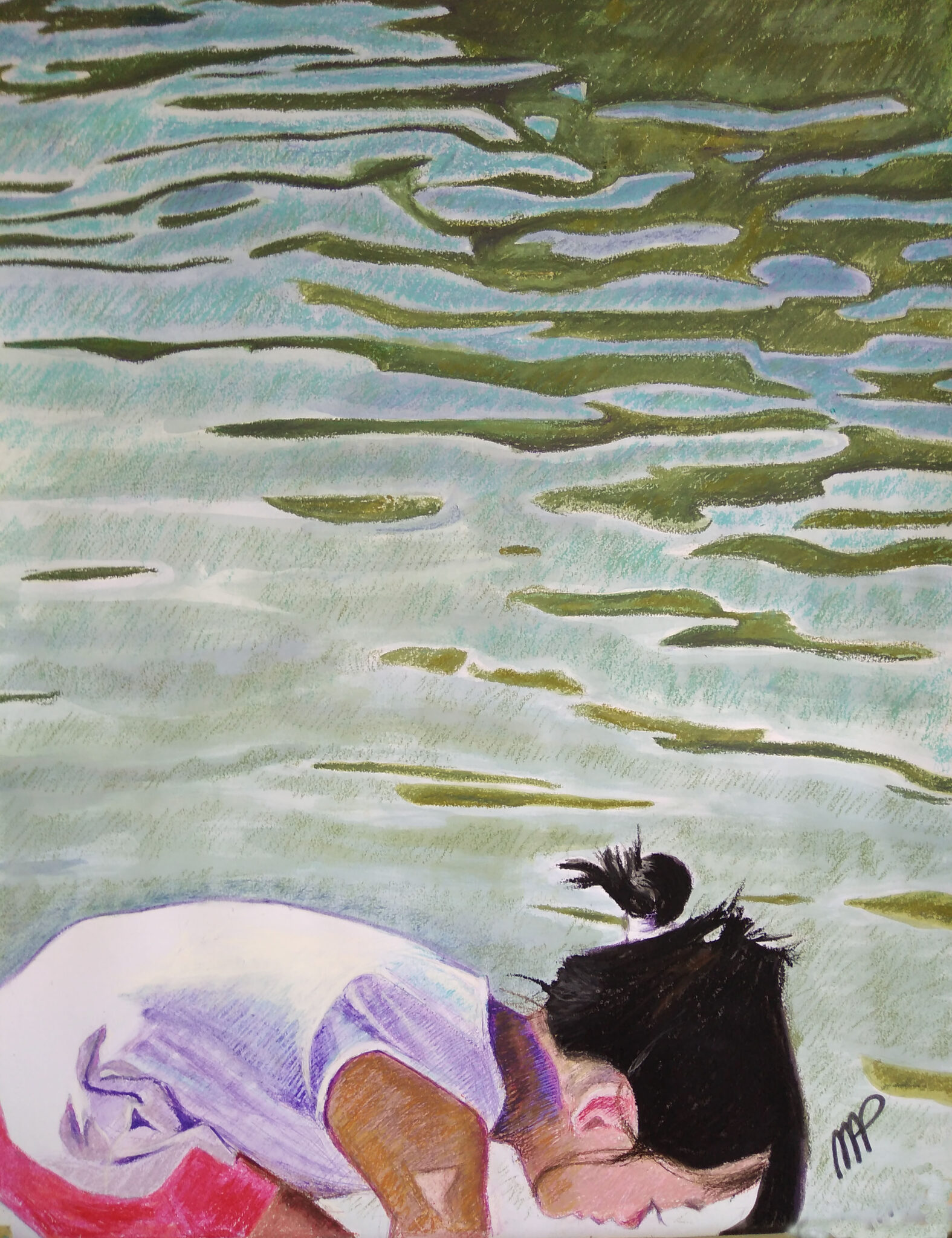 la-petite-fille-songeuse-au-bord-de-leau-n2