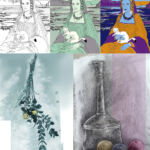 Sériegraphies, Peintures numériques, Fusain & peinture acrylique