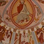 PEINTURE MURALE / RECONSTITUTION AU 20ÈME DU DÉCOR DE L\'ÉGLISE ST PIERRE D\'EXTRAVACHE