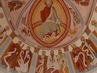 peinture-murale-reconstitution-au-20eme-du-decor-de-leglise-st-pierre-dextravache