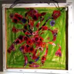 "Carré fleuri" (nov 2025) - Dim : 40 x 40 cm par LALDJI