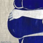 Femme enceinte bleue
