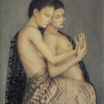 Couple enlacé - 34 x 40 cm par Jean GAYA