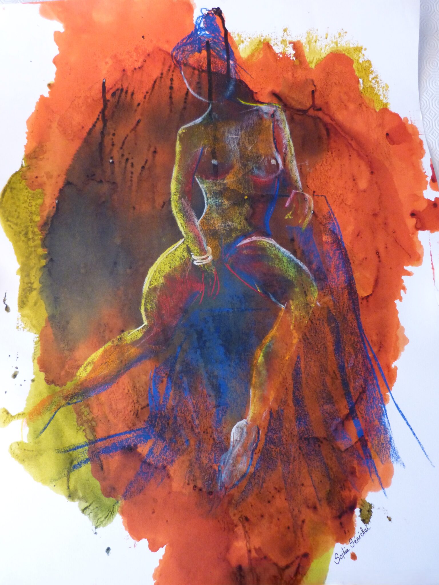 nu-assis-de-face-la-femme-au-chignon-artiste-sophie-senechal